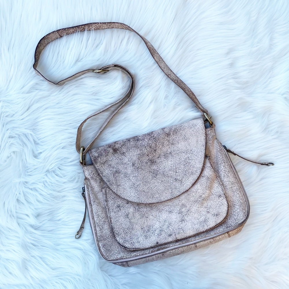 Latico Distressed Leather Flap Crossbody Satchel